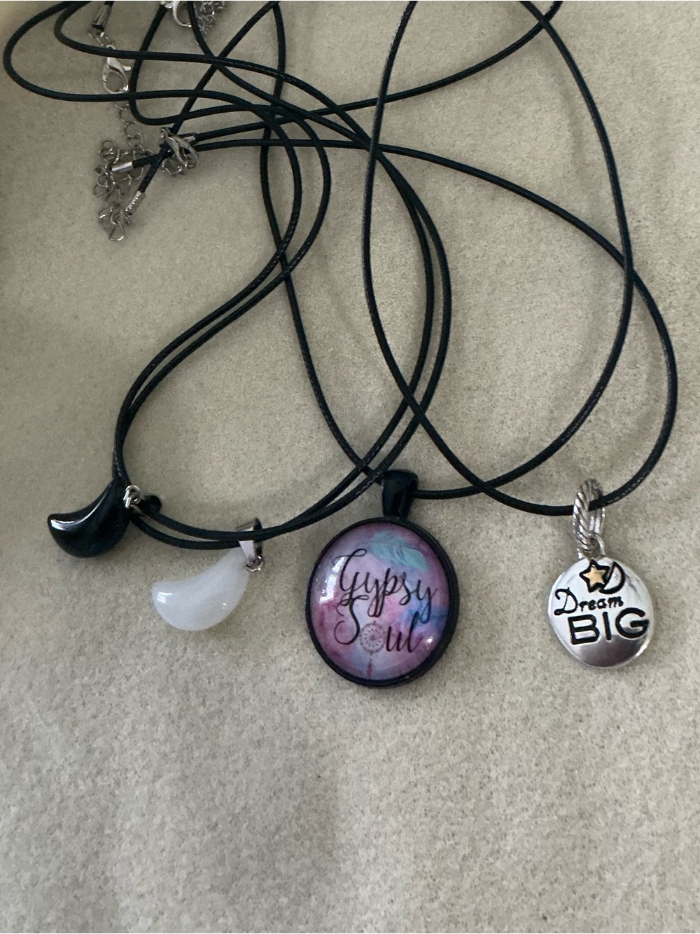 Women’s Black Cord Necklace Set of 4 - Picture 2 of 2